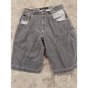 Fubu Y2k Gray Size 36 Baggy Wide Leg Shorts Skater Grundge Thrash (L1)
